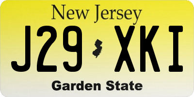 NJ license plate J29XKI
