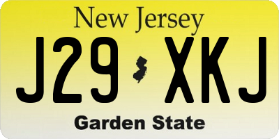 NJ license plate J29XKJ