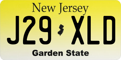 NJ license plate J29XLD