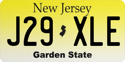 NJ license plate J29XLE