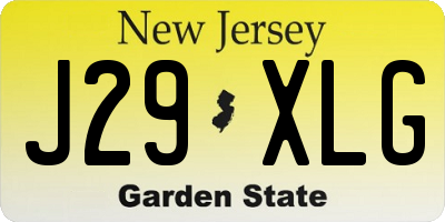 NJ license plate J29XLG