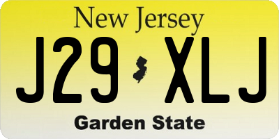 NJ license plate J29XLJ