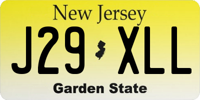NJ license plate J29XLL