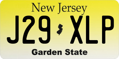 NJ license plate J29XLP