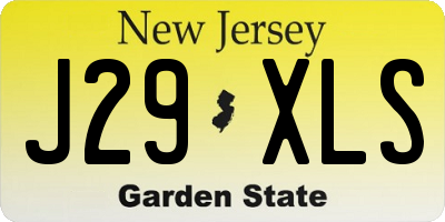 NJ license plate J29XLS
