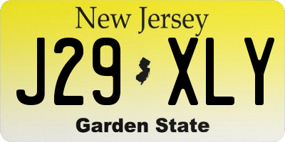 NJ license plate J29XLY
