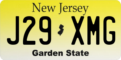 NJ license plate J29XMG