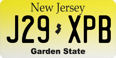 NJ license plate J29XPB
