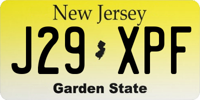 NJ license plate J29XPF