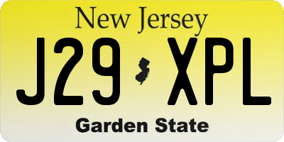 NJ license plate J29XPL