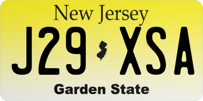 NJ license plate J29XSA