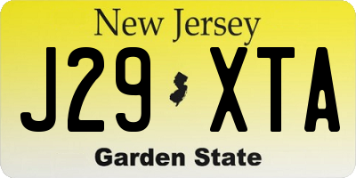 NJ license plate J29XTA