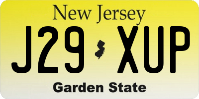 NJ license plate J29XUP