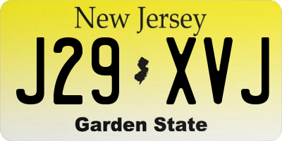 NJ license plate J29XVJ
