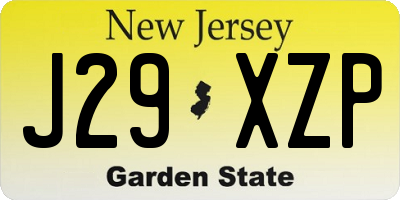 NJ license plate J29XZP