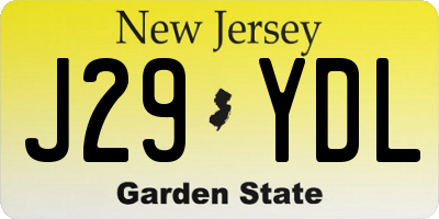 NJ license plate J29YDL