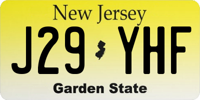 NJ license plate J29YHF