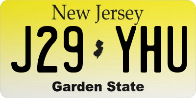 NJ license plate J29YHU