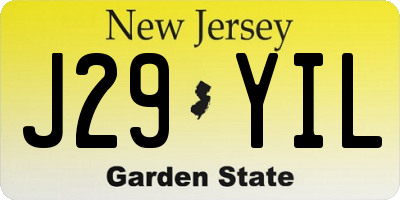 NJ license plate J29YIL
