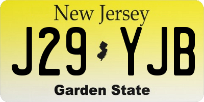 NJ license plate J29YJB