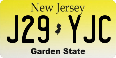 NJ license plate J29YJC
