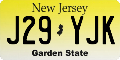 NJ license plate J29YJK