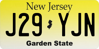 NJ license plate J29YJN