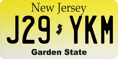 NJ license plate J29YKM