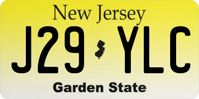 NJ license plate J29YLC