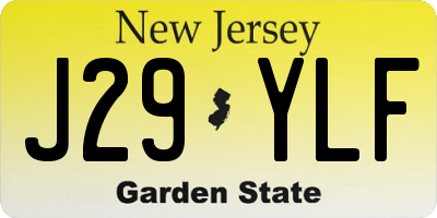 NJ license plate J29YLF