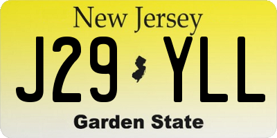 NJ license plate J29YLL