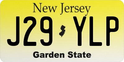 NJ license plate J29YLP