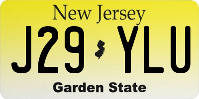 NJ license plate J29YLU