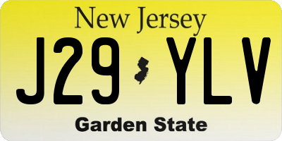 NJ license plate J29YLV