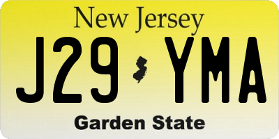 NJ license plate J29YMA