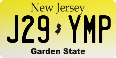 NJ license plate J29YMP