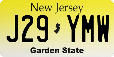 NJ license plate J29YMW