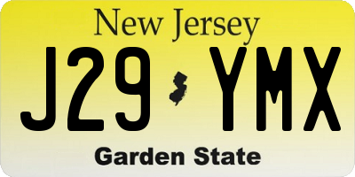 NJ license plate J29YMX