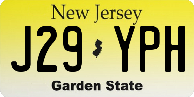 NJ license plate J29YPH