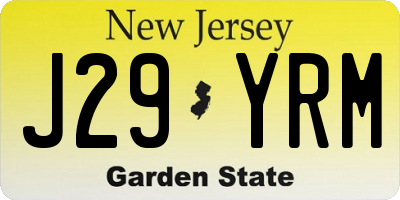 NJ license plate J29YRM