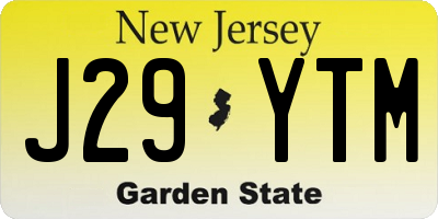 NJ license plate J29YTM