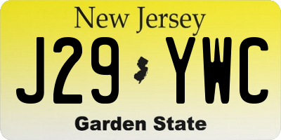 NJ license plate J29YWC