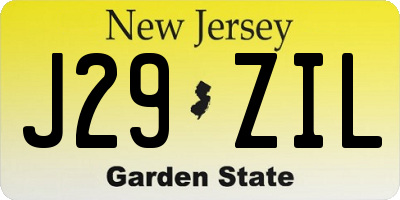 NJ license plate J29ZIL