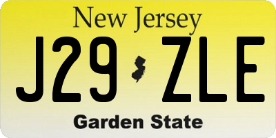 NJ license plate J29ZLE