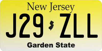 NJ license plate J29ZLL
