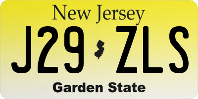 NJ license plate J29ZLS