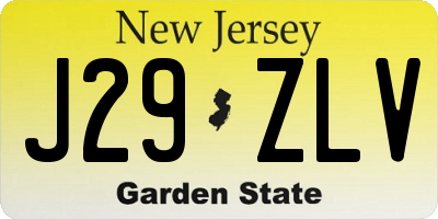 NJ license plate J29ZLV
