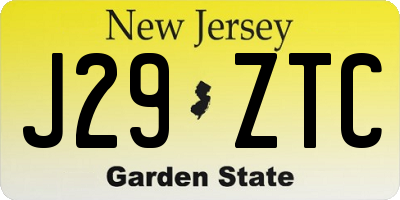 NJ license plate J29ZTC