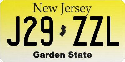 NJ license plate J29ZZL