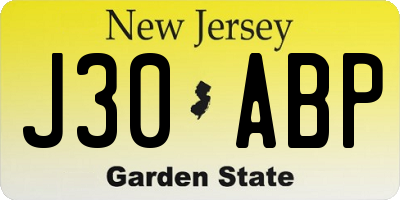NJ license plate J30ABP